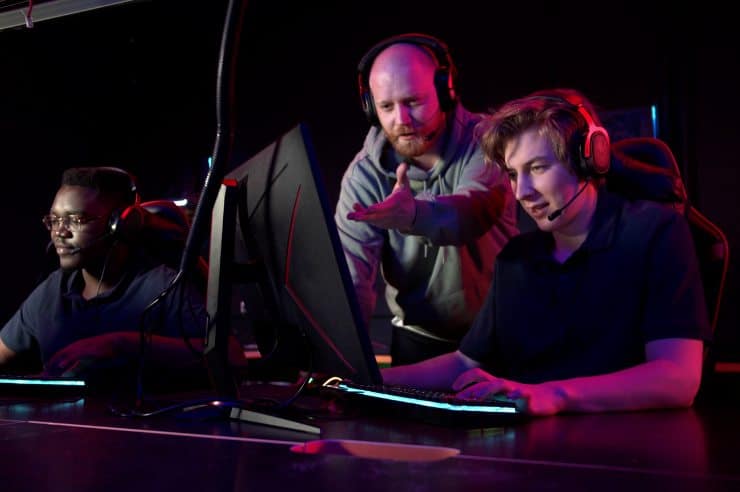 Coach reviewing gameplay